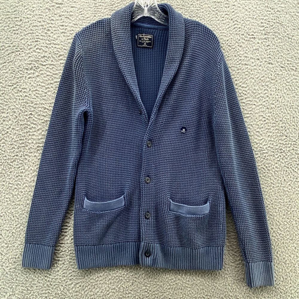 NWOT Abercrombie & Fitch Sweater Adult Size XS Blue Cardigan Knit Jacket Women's